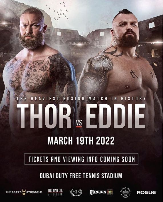 The official fight poster for Hafthor Bjornsson against Eddie Hall.