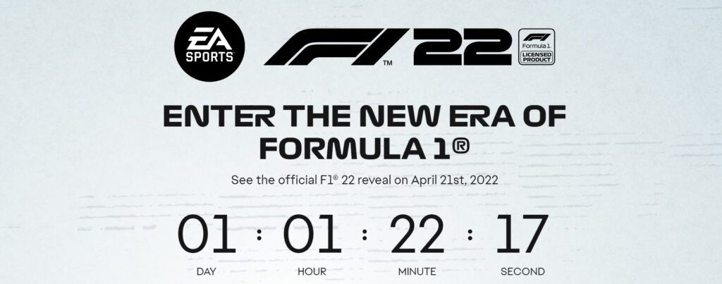 F1 22 world reveal countdown timer