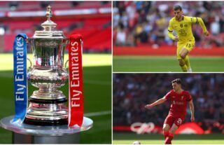 FA Cup trophy with Liverpool and Chelsea player