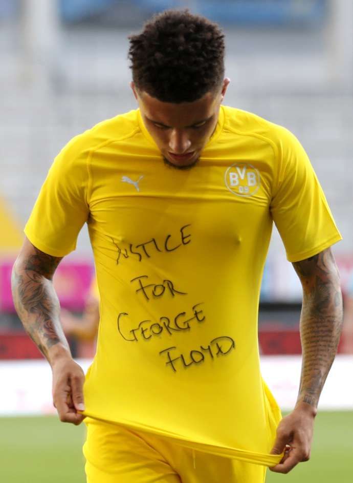 Sancho shows his support for George Floyd