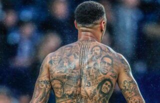 Andre Gray's back tattoo is an absolute masterpiece