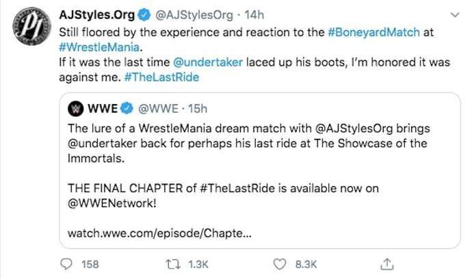 AJ Styles reacts