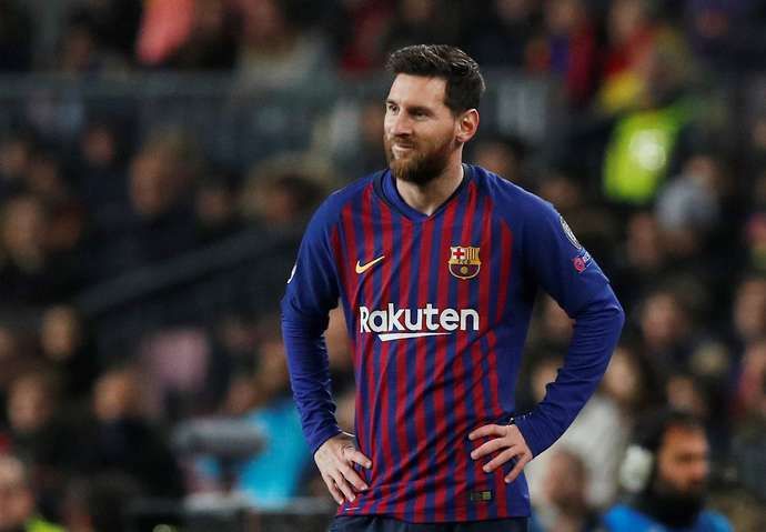 Messi with Barcelona in 2018