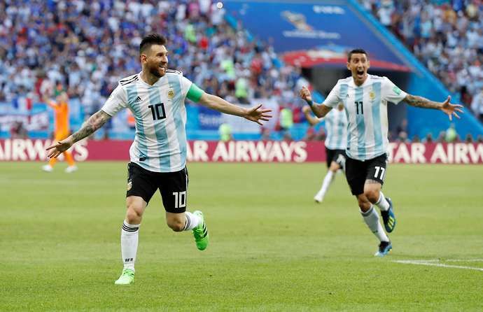 Messi and Di Maria play for Argentina