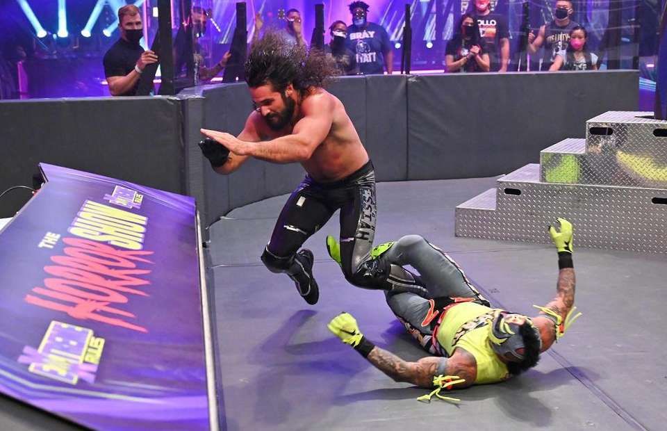 Rollins and Mysterio met at Extreme Rules
