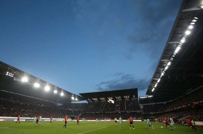 The stadium was lit up on Wednesday night