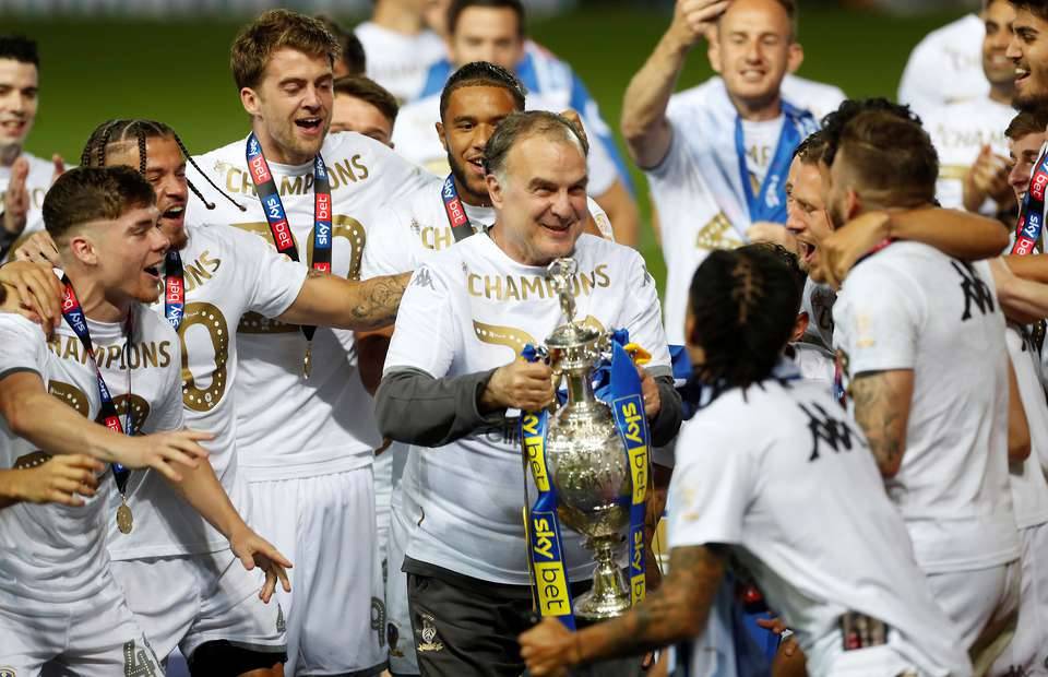 Leeds United celebrate promotion