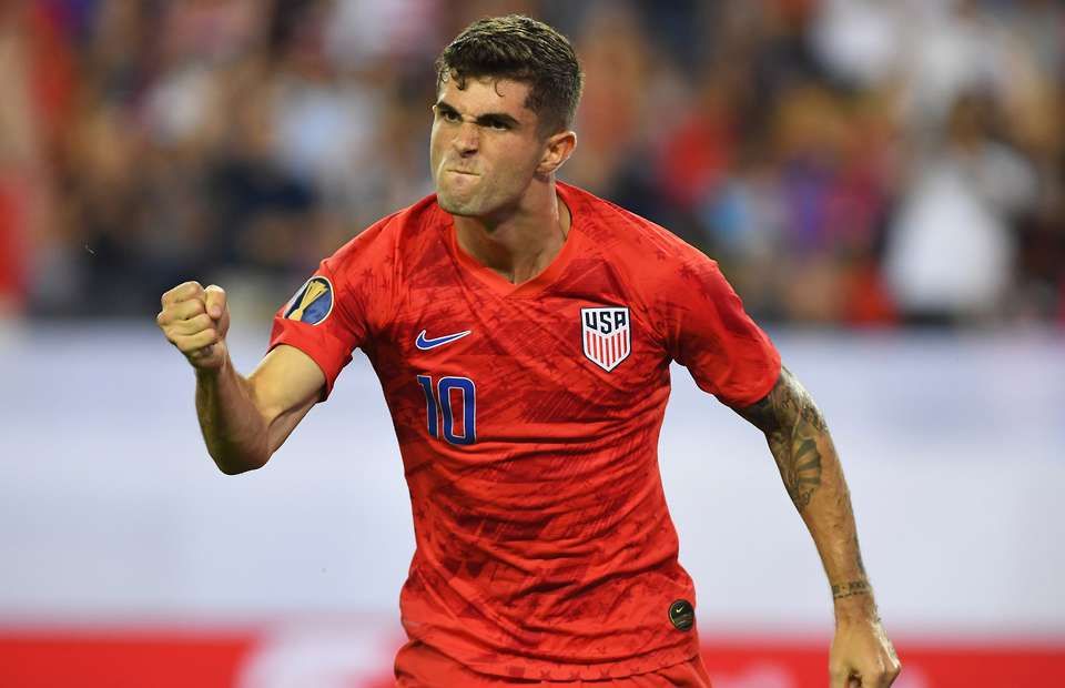 Christian Pulisic in action for the USA