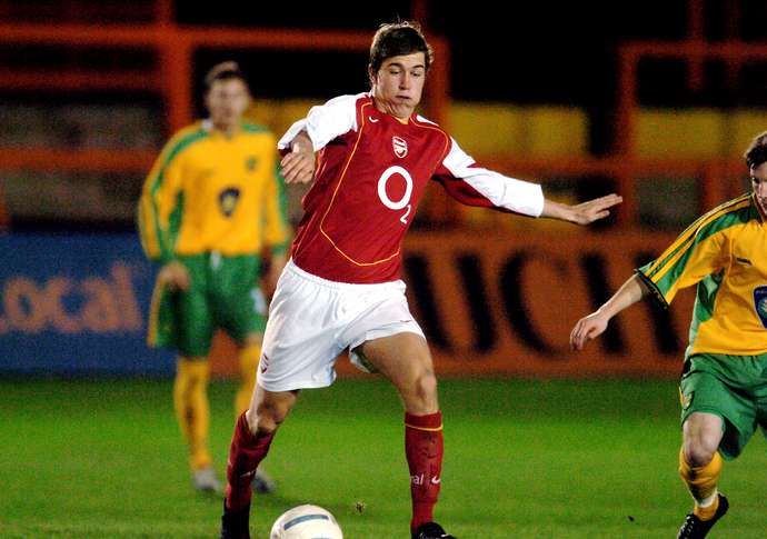Olafur Ingi Skulason in action for Arsenal