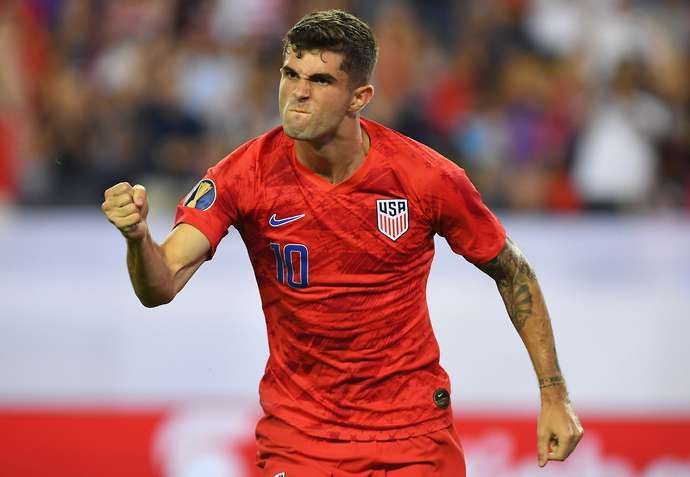 Christian Pulisic in action for USA