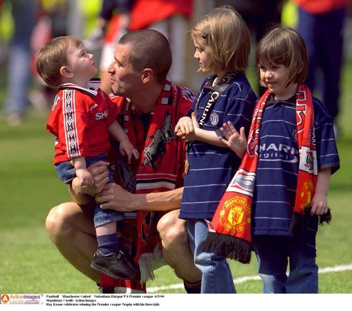Roy Keane with his family