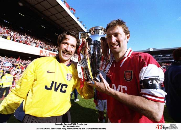 Tony Adams with Premier League trophy