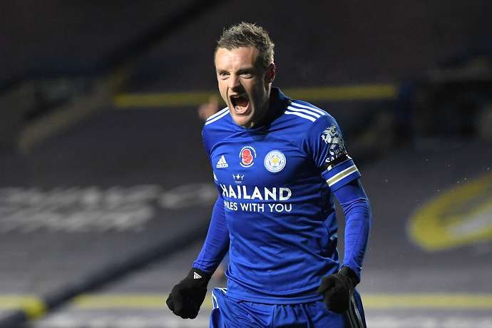 Jamie Vardy in action for Leicester