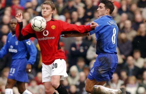 Frank Lampard and Ole Gunnar Solskjaer in action for Man United and Chelsea