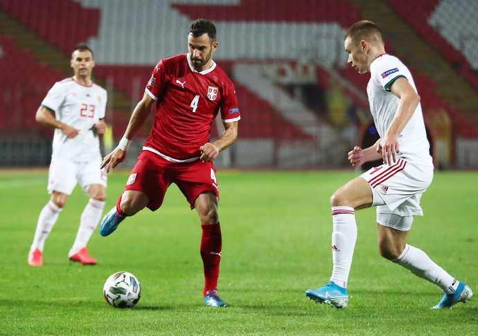 Milivojevic in action for Serbia