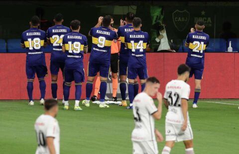 Boca players applaud Diego Maradona's daughter after goal vs Newell's Old Boys