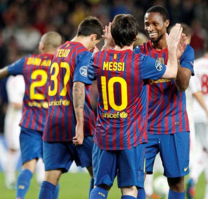 Messi celebrates vs Leverkusen