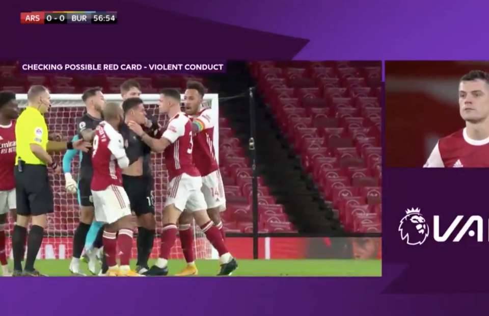 Xhaka saw red for violent conduct