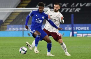 Leicester City's Demarai Gray faces Arsenal in the Carabao Cup