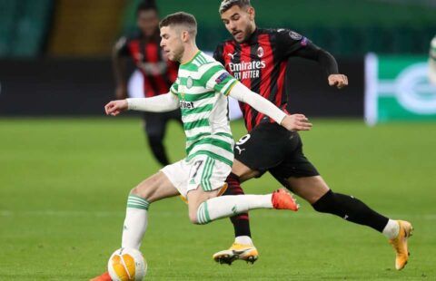 Celtic's Ryan Christie in Europa League action against AC Milan