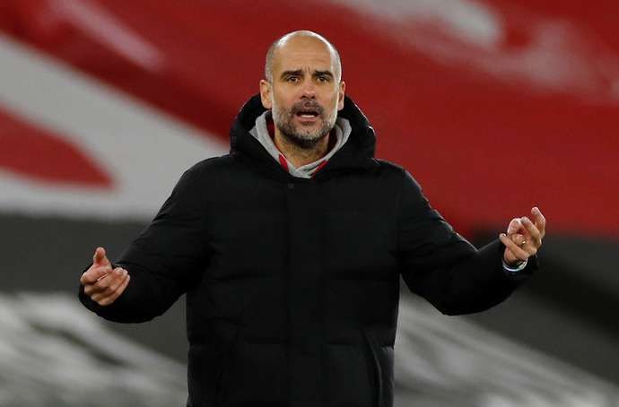 Guardiola on the touchline