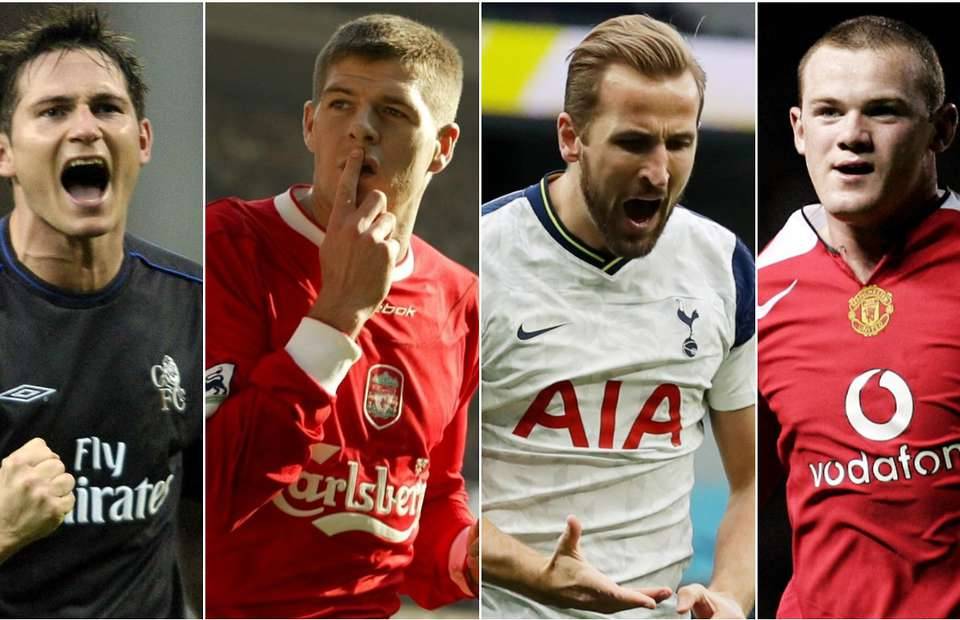 Frank Lampard, Steven Gerrard, Harry Kane, Wayne Rooney