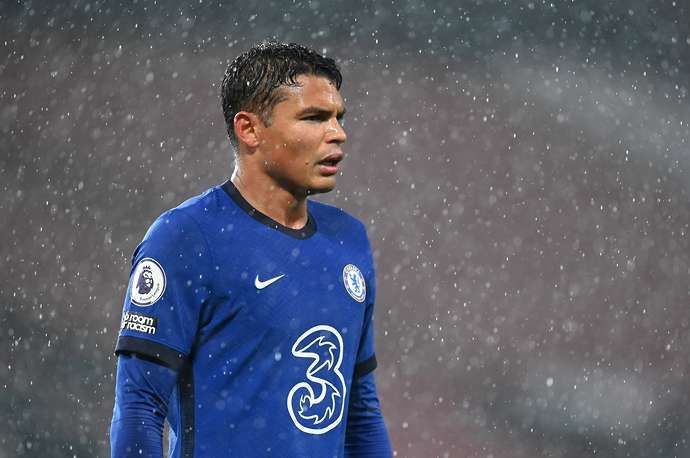 Thiago Silva in action for Chelsea