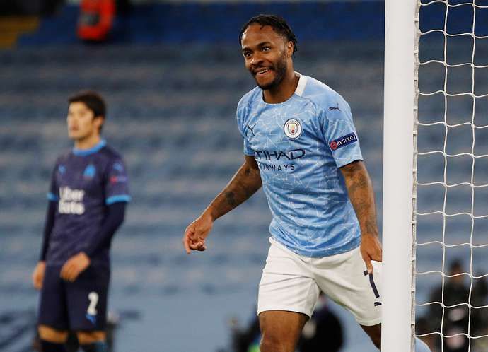Raheem Sterling in action for Man City