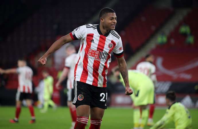Rhian Brewster in action for Sheffield United