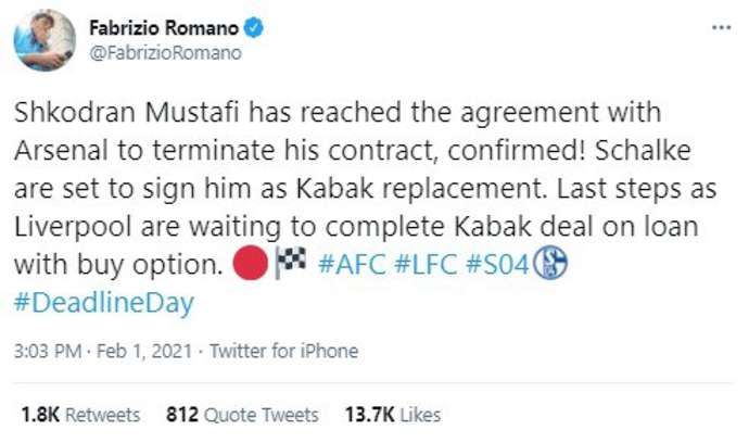 Mustafi is leaving Arsenal
