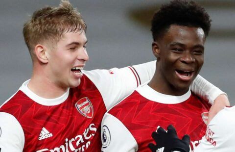 Emile Smith-Rowe and Bukayo Saka at Arsenal