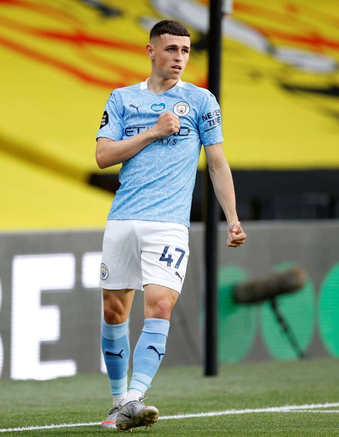 Phil Foden in action for Man City