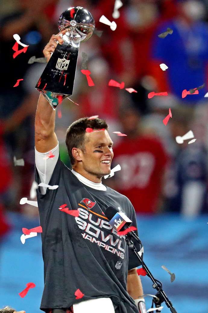 Brady after winning the Super Bowl