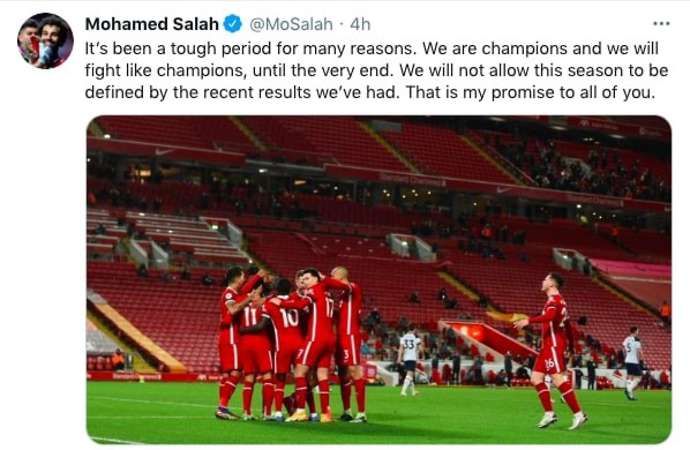 Salah's tweet