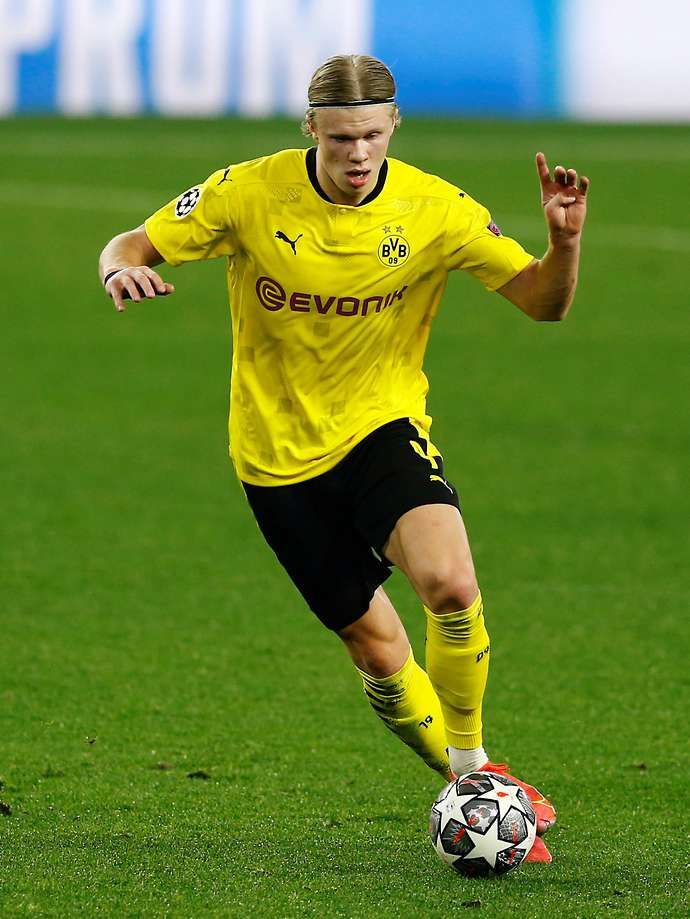 Erling Haaland in action for Dortmund vs Sevilla