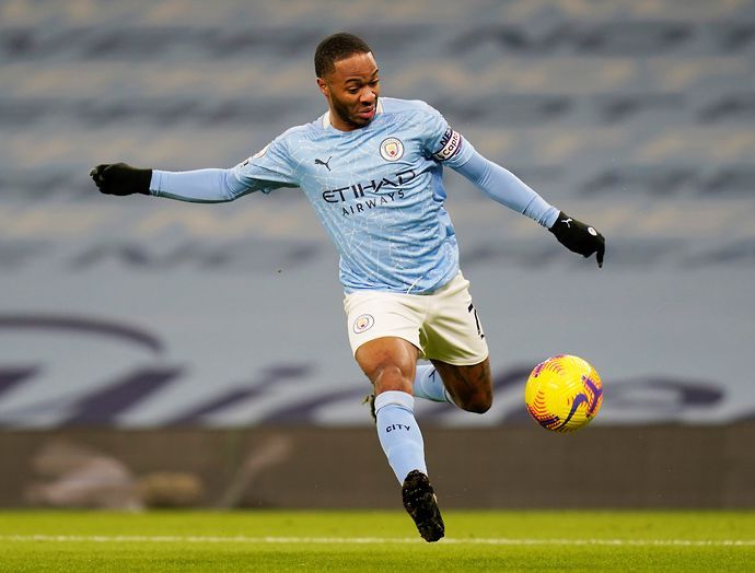 Raheem Sterling in action for Man City
