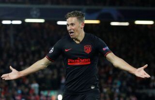 Marcos Llorente scored twice in Atletico's 3-2 win at Anfield