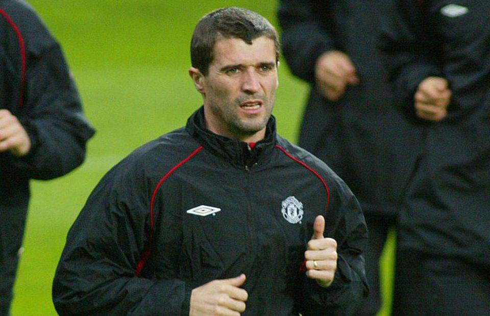 Roy Keane in Man United training