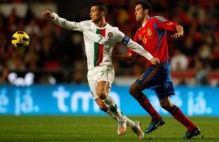 Cristiano Ronaldo during Portugal vs Spain in 2010