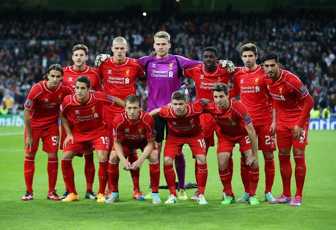 Liverpool's starting XI vs Real Madrid in 2014