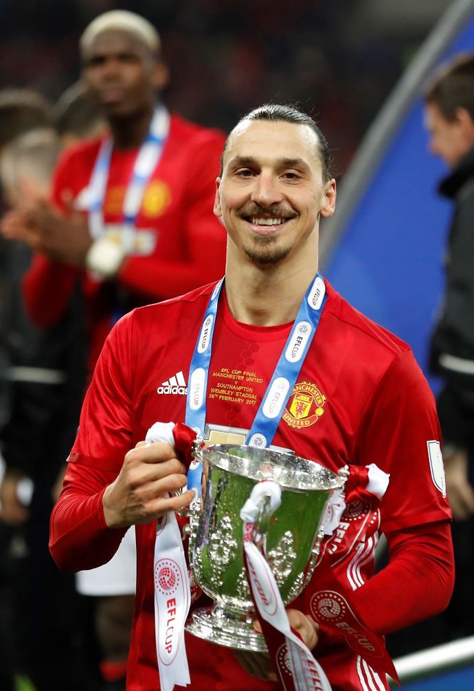 Zlatan with the Carabao Cup