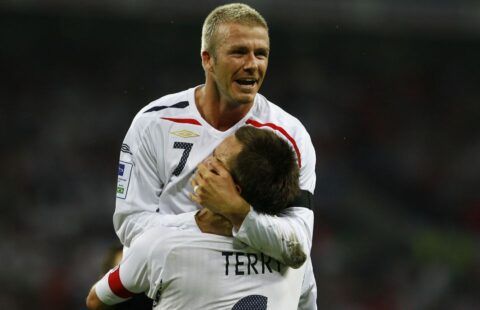 David Beckham and John Terry in action for England