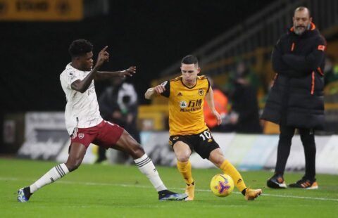 Wolves attacker Daniel Podence in action