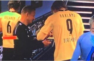 Octavian Sovre got Erling Haaland's autograph after Man City vs Dortmund