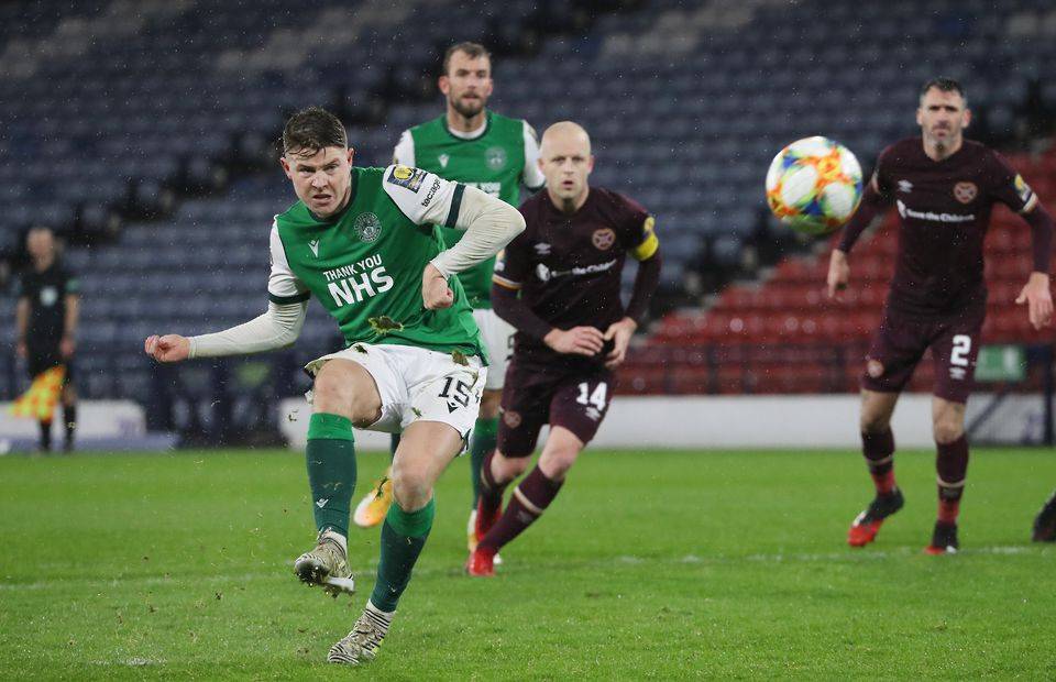 Hibernian's Kevin Nisbet is still a transfer target for many English clubs