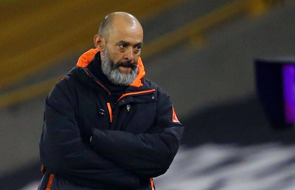 Wolves manager Nuno Espirito Santo looking stern