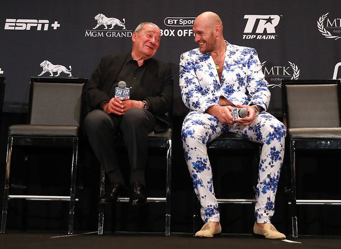 Bob Arum and Tyson Fury before his rematch against Deontay Wilder