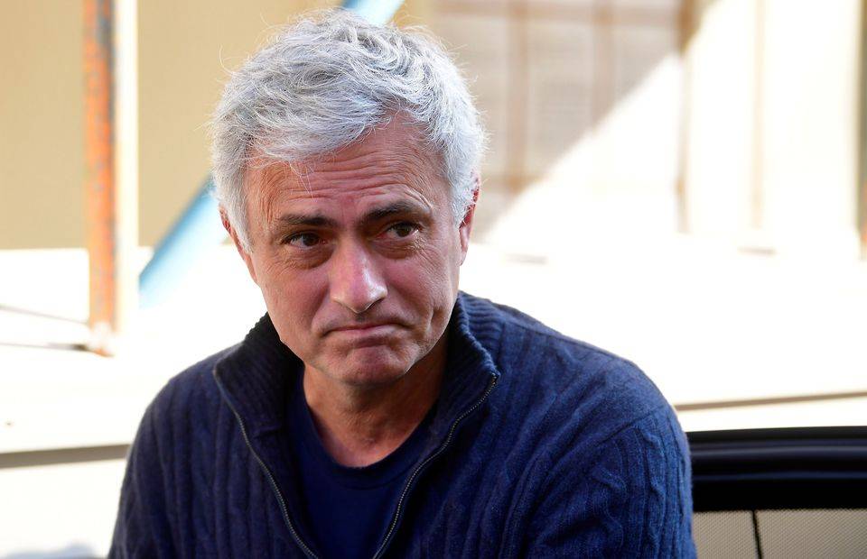 Jose Mourinho talking to reporters following his Spurs sacking