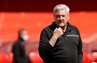 Newcastle manager Steve Bruce at Anfield during the side's recent match against Liverpool