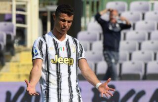 Juventus' Cristiano Ronaldo airing his frustration against Fiorentina
